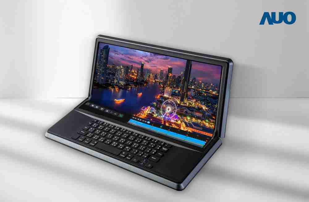 万利14.6吋Micro LED折迭显示屏幕，，，，搭配半径4mm的弯折绞炼，，，，以及高画素、、高亮度、、、高对比度的显示技术特点，，，即便在大视角下仍保有绝佳色相与亮度